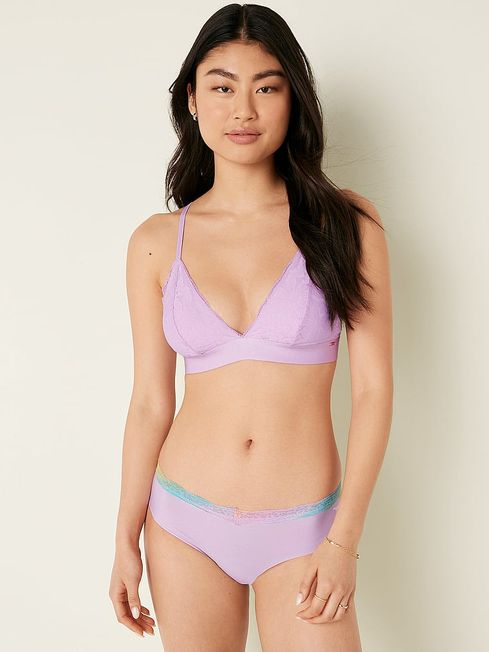 Victoria's Secret PINK Misty Lilac with Gradient Lace Purple No Show Hipster Knickers