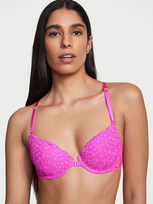 Victoria's Secret Pink Berry Lace Front Fastening Lightly Lined T-Shirt Bra