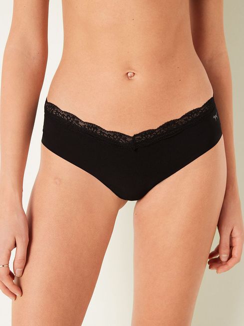 Victoria's Secret PINK Pure Black No Show Cheeky Knickers