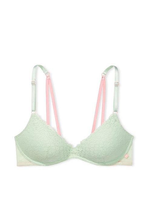 Victoria's Secret Misty Jade Green Lace Non Wired Push Up Bra