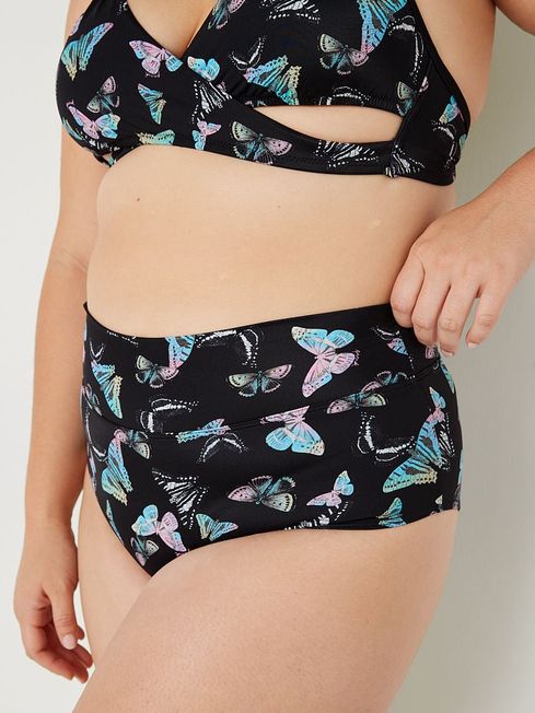 Grey high waisted swimsuit bottoms top