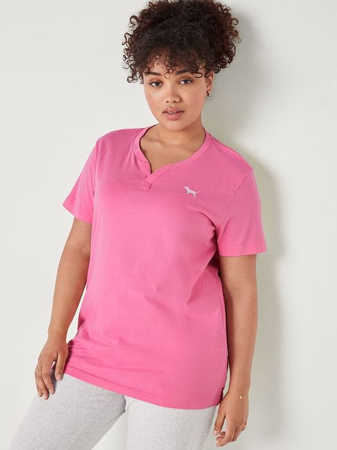 Victoria's Secret PINK Dreamy Pink V Neck Short Sleeve T-Shirt