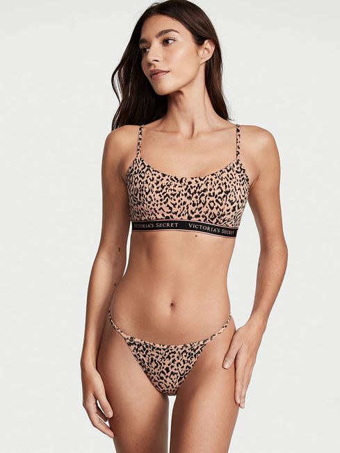 Victoria's Secret Cameo Animal Brown Cotton G String Knickers