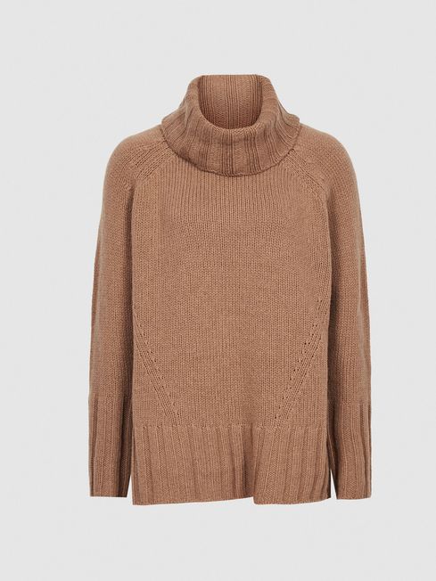 Roll neck camel jumper cheap