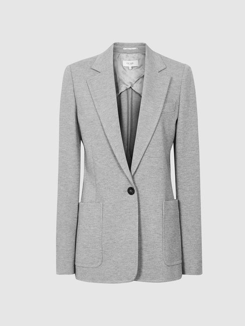 Reiss Grey Neave Slim Fit Jersey-stretch Blazer