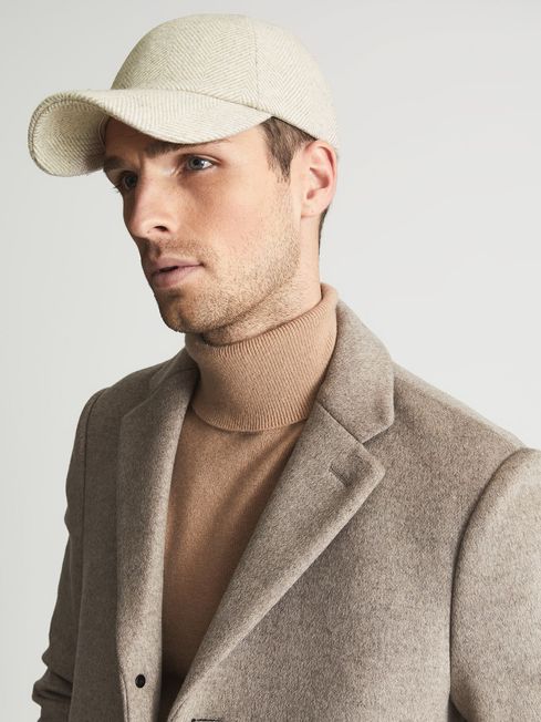Reiss Oatmeal Ashby Flannel Baseball Cap
