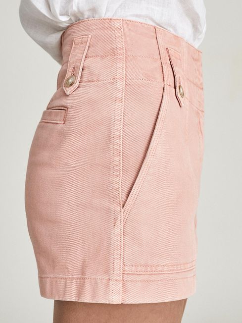 Reiss Pink Alana Cotton Cargo Shorts