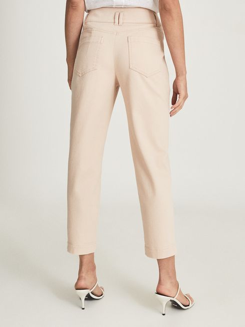 Reiss Pink Baxter Relaxed Tapered Fit Trousers