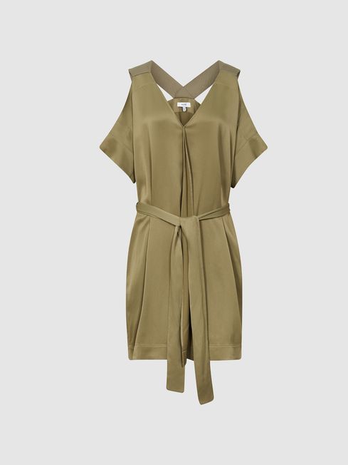 Reiss Ruby Cold Shoulder Mini Dress REISS Rest of World