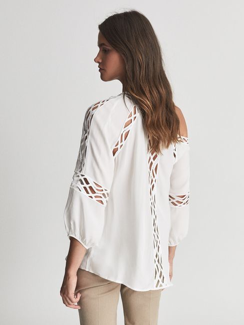 Reiss Ivory Leena Lace Detail Blouse