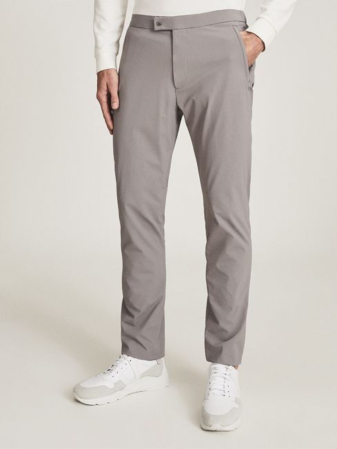 Reiss Pale Grey Ranger Golf Performance Slim Fit Trousers