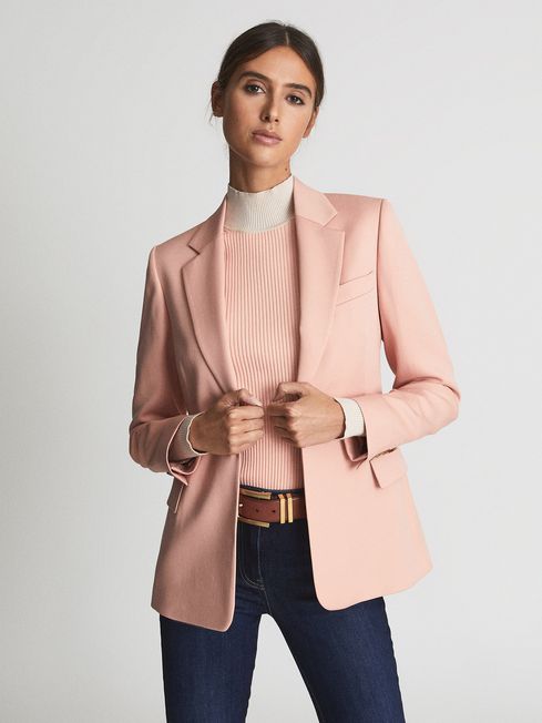 Reiss Pink Coco Single Breasted Blazer