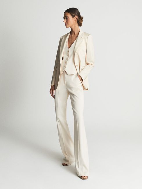 Reiss White Luna Petite Premium Single Breasted Suit Blazer