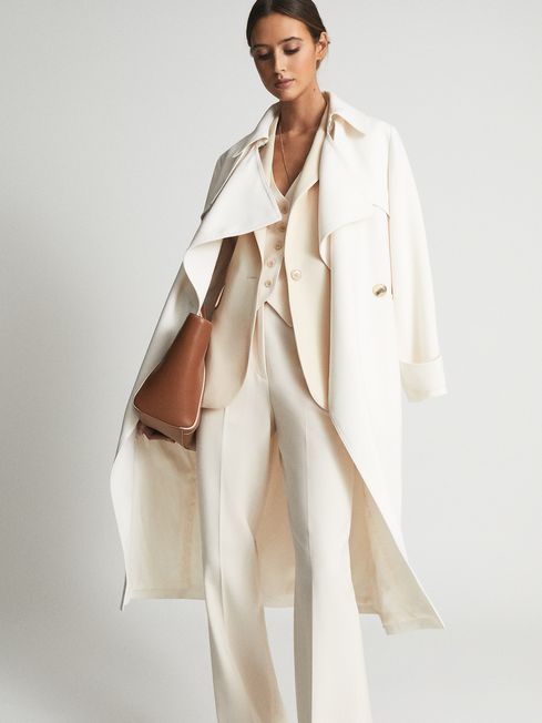 Reiss White Luna Petite Premium Single Breasted Suit Blazer
