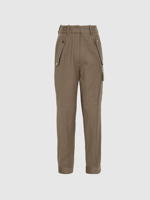 Buy Breakbounce khaki Regular Fit Mid Rise Cargo Trousers for Women's  Online @ Tata CLiQ