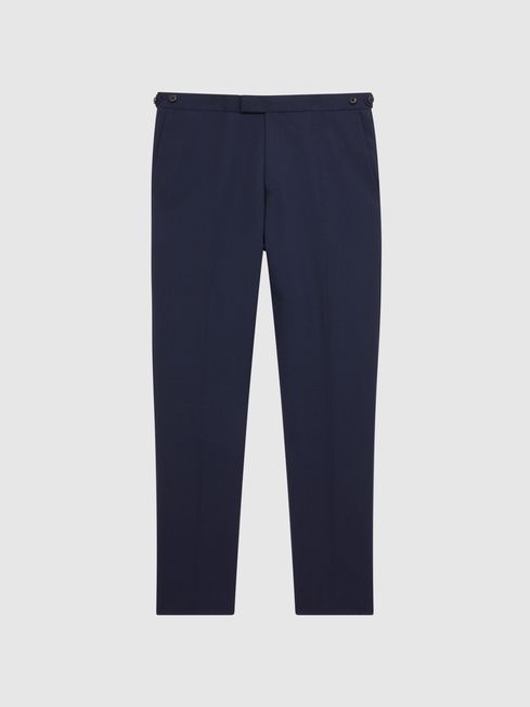 Mens navy wool top trousers