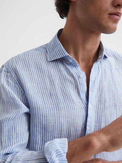 Reiss Ruban Linen Button-Through Shirt | REISS Australia