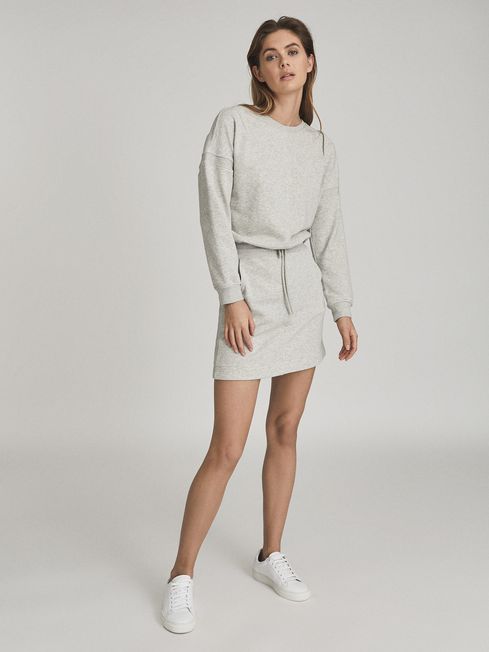 Reiss Grey Marl Jetta Jersey Sweater Dress