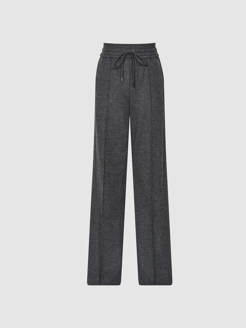 Charcoal wide leg trousers clearance