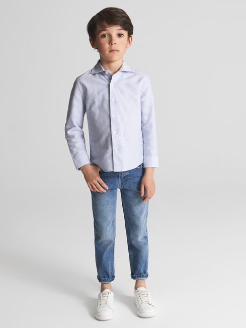 Reiss Blue Stripe Blackheath Junior Striped Oxford Shirt
