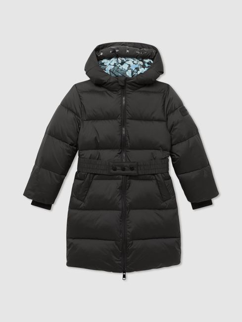 Girls black shop hooded coat