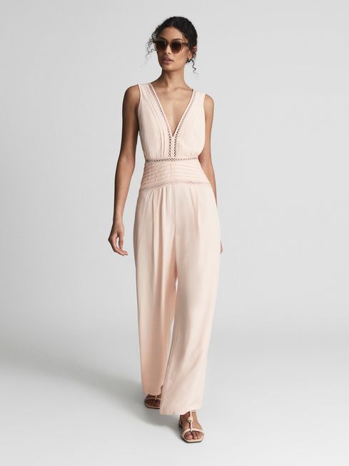 Reiss Maeve Wide Leg Resort Jumpsuit | REISS USA