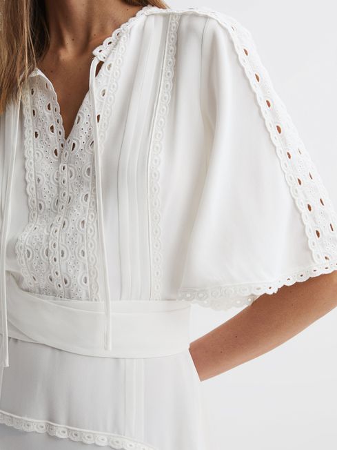 High neck lace mini dress outlet