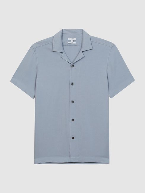 Reiss Max Linen Blend Cuban Collar Shirt - REISS