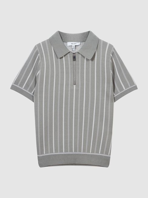 Reiss Code Junior Short Sleeve Half Zip Jumper REISS Rest of Europe
