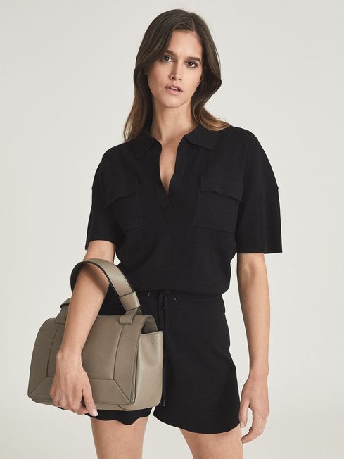 Reiss Cara Knitted Twin Pocket Playsuit REISS Ireland