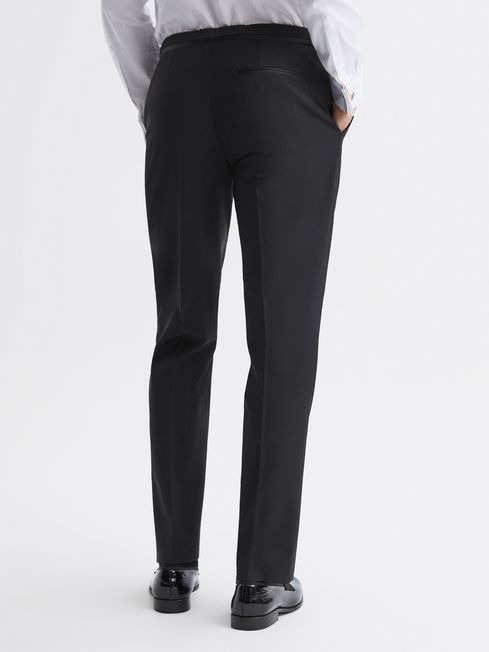 Reiss Black Poker Modern Fit Tuxedo Trousers