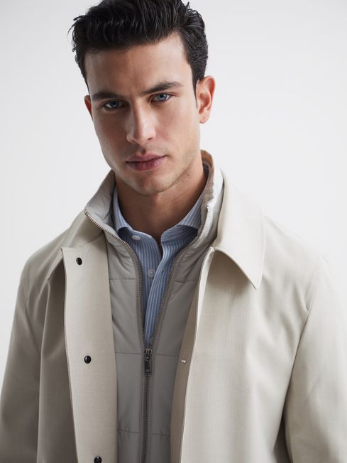 Reiss Perrin Coat With Removable Zip Neck Insert | REISS USA