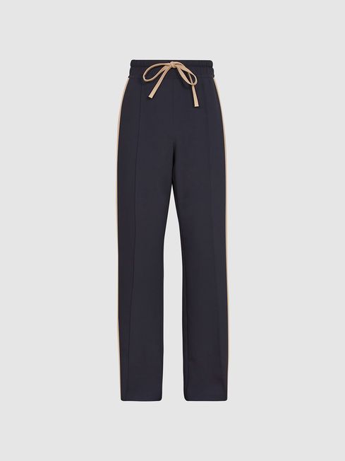 Navy stripe wide leg trousers online