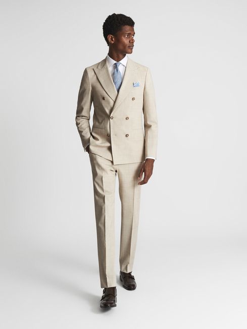 Reiss Stone Venture Prince Of Wales Check Tailored Trousers