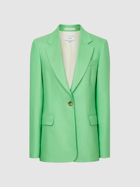 Reiss Green Gracey Single Breasted Blazer