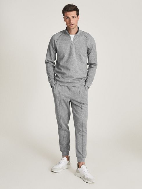 Reiss Grey Melange Premier Neoprene Loungewear Joggers
