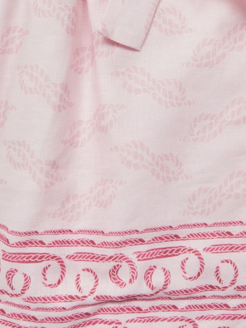 Reiss Pink Print Jacie Senior Cap Sleeve Double Breasted Dress