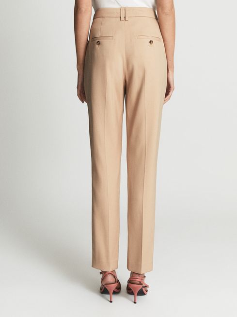 Reiss Camel Brooke Petite Tapered Mixer Trousers