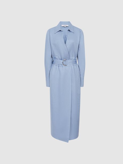Linen belted deals dress