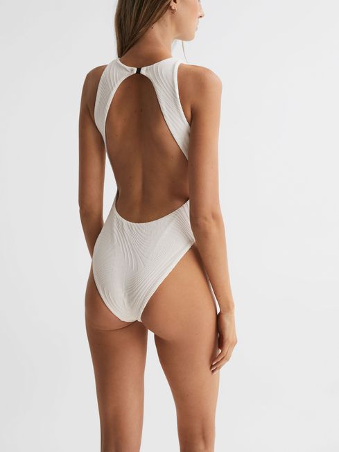 FELLA Open Back Swimsuit in Off White