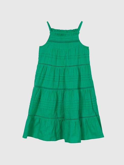 Reiss Green Iris Jr Textured Midi Dress