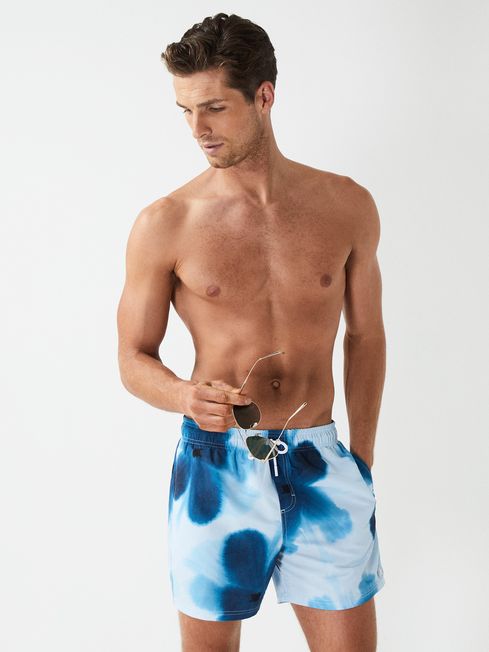 Reiss Blue Kyle Floral Printed Swim Shorts