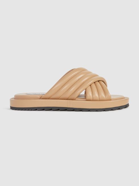 Reiss Biscuit Blair Leather Sliders