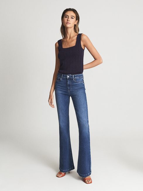 Reiss Genevieve Paige High Rise Flared Jeans | REISS Rest of Europe