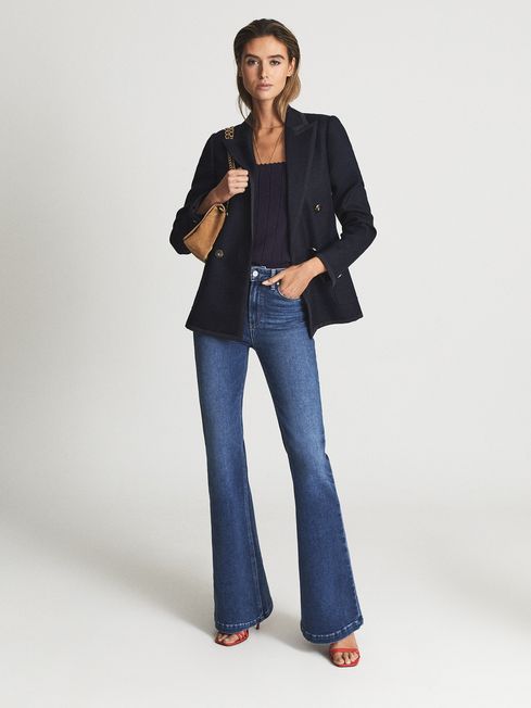 credit Slager mengsel Reiss Genevieve Paige High Rise Flared Jeans | REISS USA