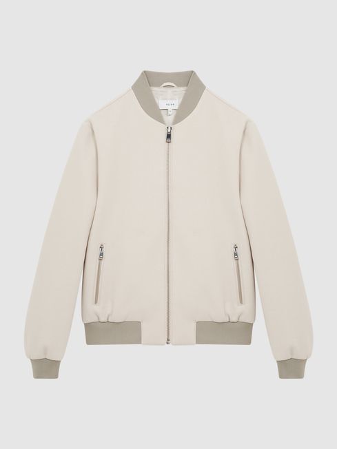 Reiss Camel Dover Wool Bomber Jacket