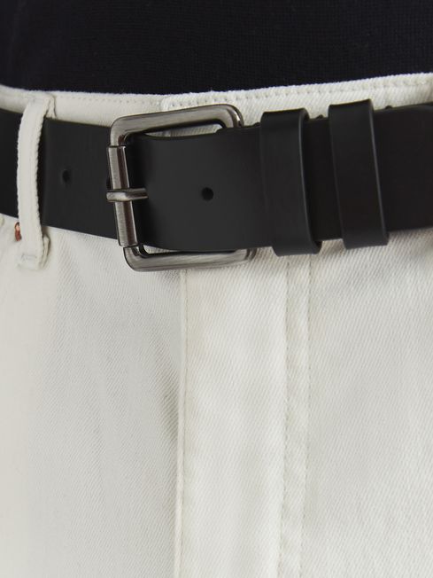 Reiss Black Ablemarle Leather Belt