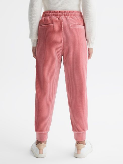 Junior Relaxed Corduroy Drawstring Trousers in Pink