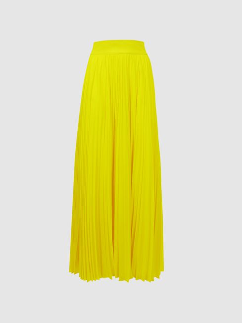 Reiss yellow pleated skirt hot sale
