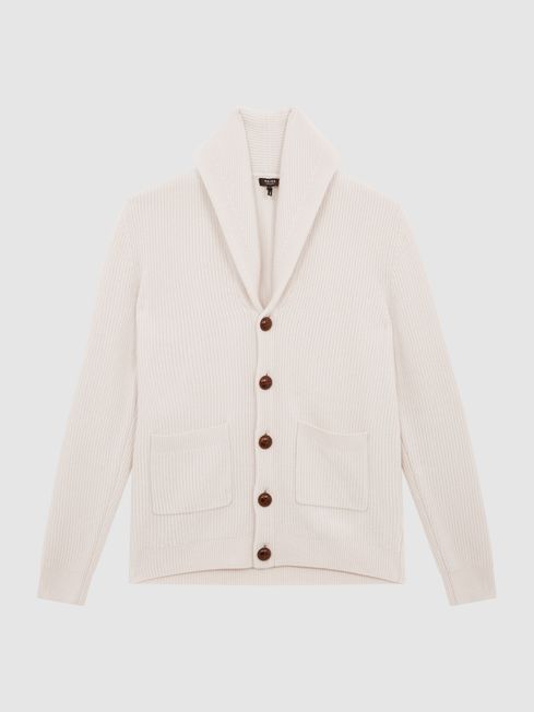 Cream shawl collar cardigan top
